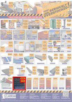 K Carrim Builders Mecca : SOS Seriously Overstocked (24 March - 9 May 2023), page 1