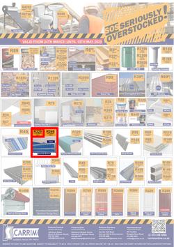 K Carrim Builders Mecca : SOS Seriously Overstocked (24 March - 9 May 2023), page 1