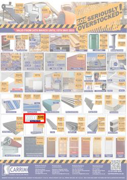 K Carrim Builders Mecca : SOS Seriously Overstocked (24 March - 9 May 2023), page 1