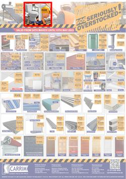 K Carrim Builders Mecca : SOS Seriously Overstocked (24 March - 9 May 2023), page 1