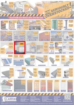 K Carrim Builders Mecca : SOS Seriously Overstocked (24 March - 9 May 2023), page 1