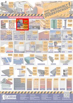 K Carrim Builders Mecca : SOS Seriously Overstocked (24 March - 9 May 2023), page 1
