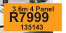 4 Panel Sliding 3.6m 4 Panel 135143