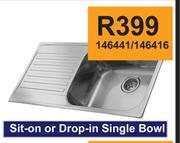 Sit On Or Drop In Single Bowl 146441/146416