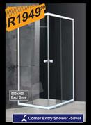 Corner Entry Shower Silver