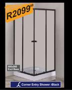 Corner Entry Shower Black