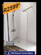 1200 Shower Screen Black