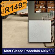 Matt Glazed Porcelain 600 x 600-Per Sqm