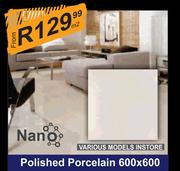 Polished Porcelain 600 x 600-Per Sqm