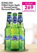 Flying Fish Chilled Green Apple Or Pressed Lemon Flavoured Beer NRB's-24 x 330ml