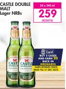 Castle Double Malt Lager NRB's-24 x 340ml