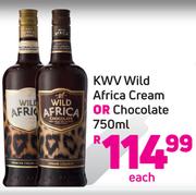 KWV Wild Africa Cream Or Chocolate-750ml Each