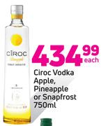 Ciroc Vodka (Apple, Pineapple Or Snapfrost)-750ml Each