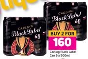 Carling Black Label Can 6 x 500ml-For 2