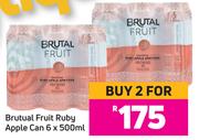 Brutal Fruit Ruby Apple Can 6 x 500ml- For 2