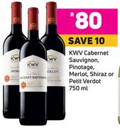 KWV Cabernet Sauvignon, Pinotage, Merlot, Shiraz Or Petit Verdot- 750ml Each
