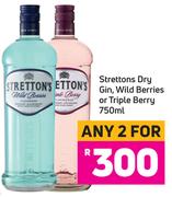 Strettons Dry Gin, Wild Berries or Triple Berry 750ml- For Any 2