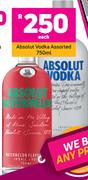 Absolut Vodka Assorted 750ml- Each
