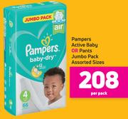 Pampers Active Baby Or Pants Jumbo Pack-Per Pack