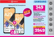 2 x Samsung Galaxy A23 4G Smartphone-On 2GB Red Top Up Core More Data + On Promo 65