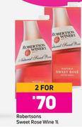 Robertsons Sweet Rose Wine-For 2 x 1L
