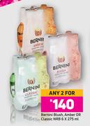 Bernini Blush, Amber Or Classic NRB-For Any 2 x 6 x 275ml