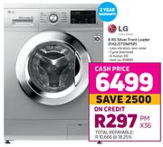 LG 8kg Silver Front Loader Washing Machine FH2J3TDNP5P