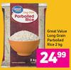 Great Value long Grain Parboiled Rice- 2Kg