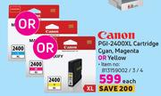 Canon PGI-2400XL Cartridge (Cyan, Magenta Or Yellow)-Each  