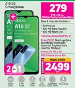 2 x Oppo A16 4G Smartphone-On 1GB Red Top Up Core More Data + On Promo 70