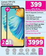 2 x Tecno Camon 17P LTE Smartphone-On 1GB Red Top Up Core More Data + On Promo 70