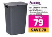 Formosa 65L Graphite Ribbon Laundry Basket