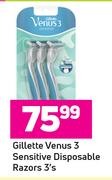 Gillette Venus 3 Sensitive Disposable Razors-3's