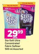 Sta Soft Ultra Concentrated Fabric Softener Assorted-500ml Each