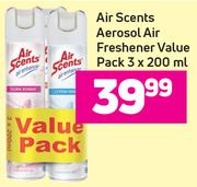 Air Scents Aerosol Air Freshener Value Pack-3 x 200ml