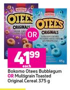 Bokomo Otees Bubblegum Or Multigrain Toasted Original Cereal-375g Each