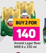Amstel Lager Beer NRB-For 2 x 6 x 330ml