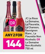 Jc Le Roux La Domaine,La Fleurette,La Chanson Sauvignon Blanc,La Fleurette Non Alcoholic-2 x 750ml