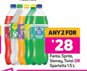 Fanta, Sprite, Stoney, Twist Or Sparletta-For 2 x 1.5L