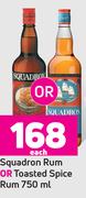 Squadron Rum Or Toasted Spice Rum-750ml Each