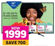 Telefunken 32" (81cm) HD LED TV TLEDD-32HD