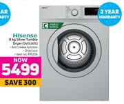 Hisense 8kg Silver Tumble Dryer DVDL80S