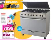 Goldair 5 Burner Gas Cooker With Electric Oven GGEO-760S