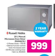 Russell Hobbs 20L Manual Microwave Oven Silver RHMA23L