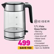 Meiger 1.7L Vista Glass Kettle