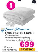 Pure Pleasure Sherpa Double Fully Fitted Blanket