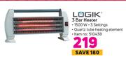 Logik 3 Bar Heater