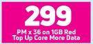 Samsung Galaxy A13 Smartphone-On 1GB Red Top Up Core More Data