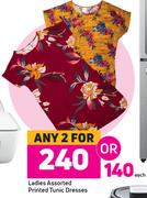 Ladies Assorted Printed Tunic Dresses-For 2