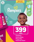 Pampers Active Baby Mega Box Assorted Sizes-Each